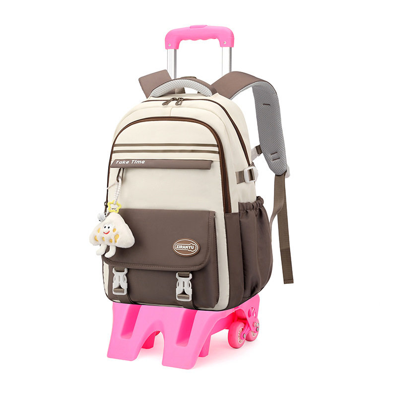 Pescado natural estilo coreano estudiantes de grado 3 - 6 bolsas escolares de varilla de tracción, bolsas escolares de moda ligeras de gran capacidad de estudiantes de secundaria