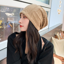 大头围显脸小堆堆帽子女夏空调房睡帽套头冷帽秋季防风护头月子帽