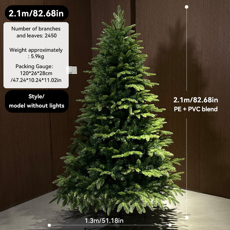 Árbol de Navidad transfronterizo en paquete encriptado, árbol de Navidad de PE grande y plegable para el hogar, árbol de Navidad artificial de PVC