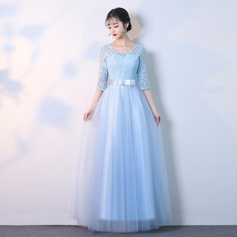 2023 new middle-aged and elderly chorus costume female adult long dress banquet dress modern choir dress