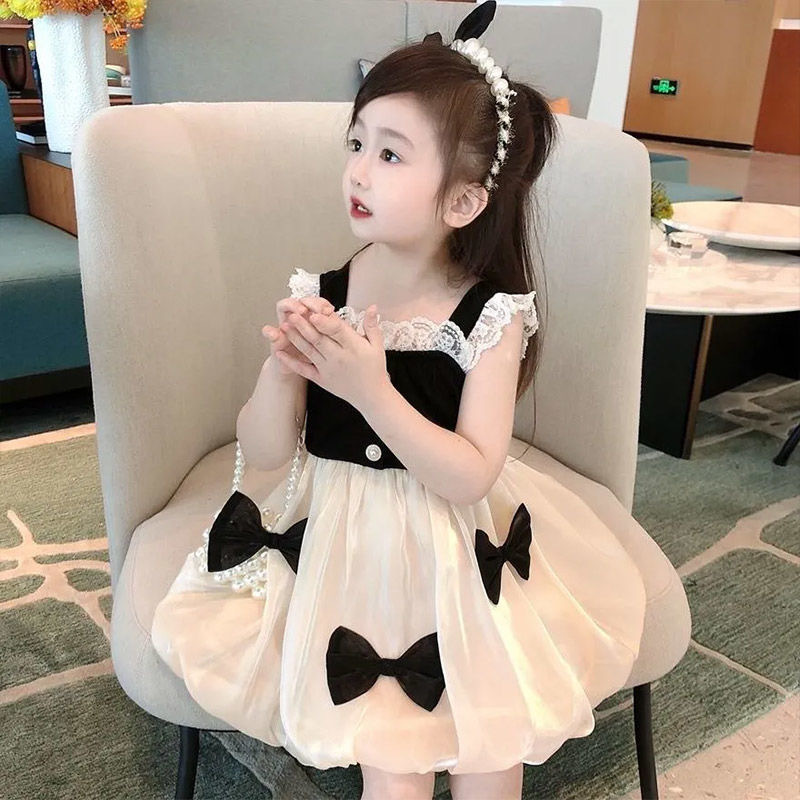 Girls Dress 2025 New Internet Celebrity Princess Dress Summer Dress Fashionable Children Girls Small and Medium Baby Cake Dress