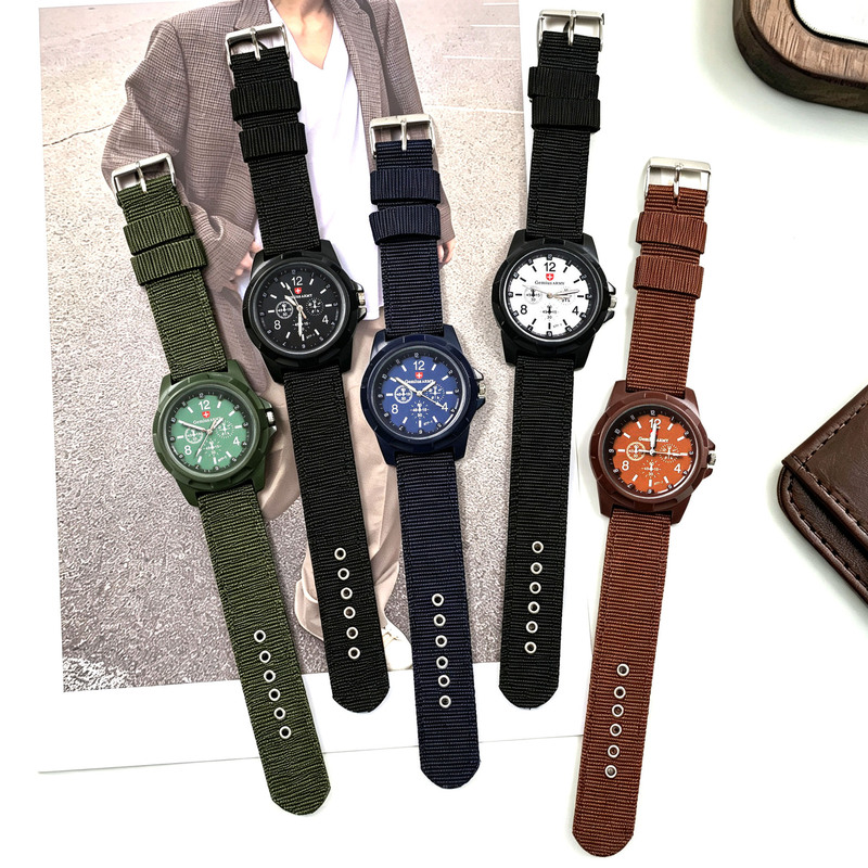 Swiss Nylon Watch with Woven Strap, Student Military Watch, Quartz Watch, Trendy Fashion Casual Student Quartz Watch Swiss Nylon Watch with Woven Strap, Student Military Watch, Quartz Watch, Trendy Fashion Casual Student Quartz Watch