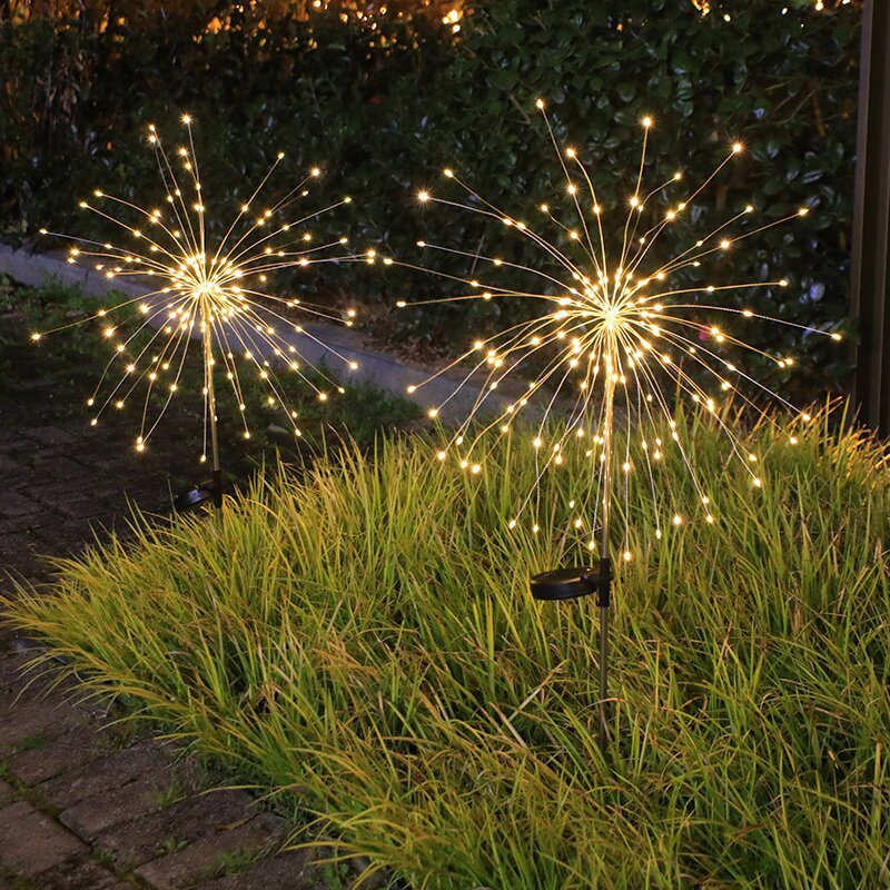 LED solar tierra enchufe lámpara de humo diente de león luz cadena jardín Navidad decorativo lámpara de color al aire libre césped lámpara de jardín