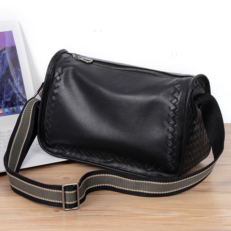 2024 New woven men's bag genuine leather men's bag first layer cowhide woven shoulder bag casual messenger bag sheepskin 2024 New woven men's bag genuine leather men's bag first layer cowhide woven shoulder bag casual messenger bag sheepskin