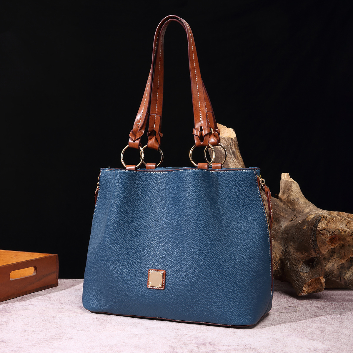 Retro Pebble Lychee Particle Texture Single Shoulder Mother-in-law Women's Bag Large Capacity_voghion.com