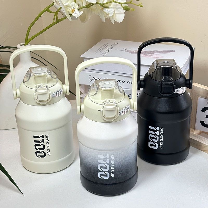 316 Stainless Steel Girls Thermos Cup Water Kettle Portable Outdoor Straw Sports Water Kettle High Appearance Large Capacity Ton Bucket