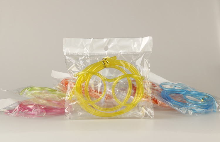 Divertido divertido partido creativo arte niños gafas de paja ojo paja DIY creativo arte modelado paja