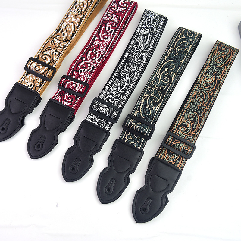 Thickened Lined Guitar Strap High-end Guitar Embroidered Strap UK Strap Acoustic Guitar Strap Electric Guitar Strap