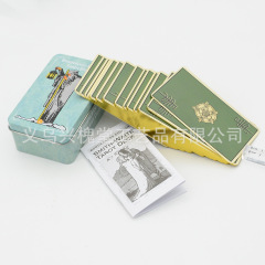 Iron Box Tarot Card Set Card Board Game English Bronzing Playing Card Oracle Cavett Paper Manual Waite