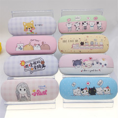 男女便攜抗壓近視學生小清新翻蓋眼鏡盒鐵盒收納盒簡約噴繪可印字