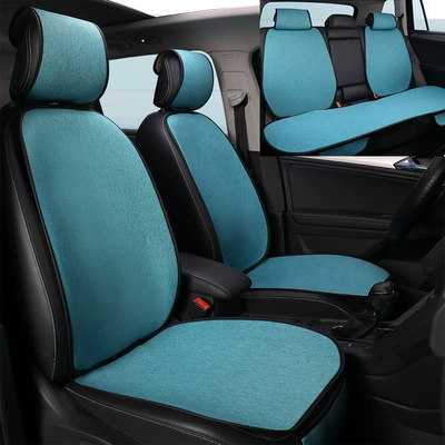 Car Seat Cushion, Suitable for Four Seasons Pad - lime-green-7-piece-set-rear-split-general