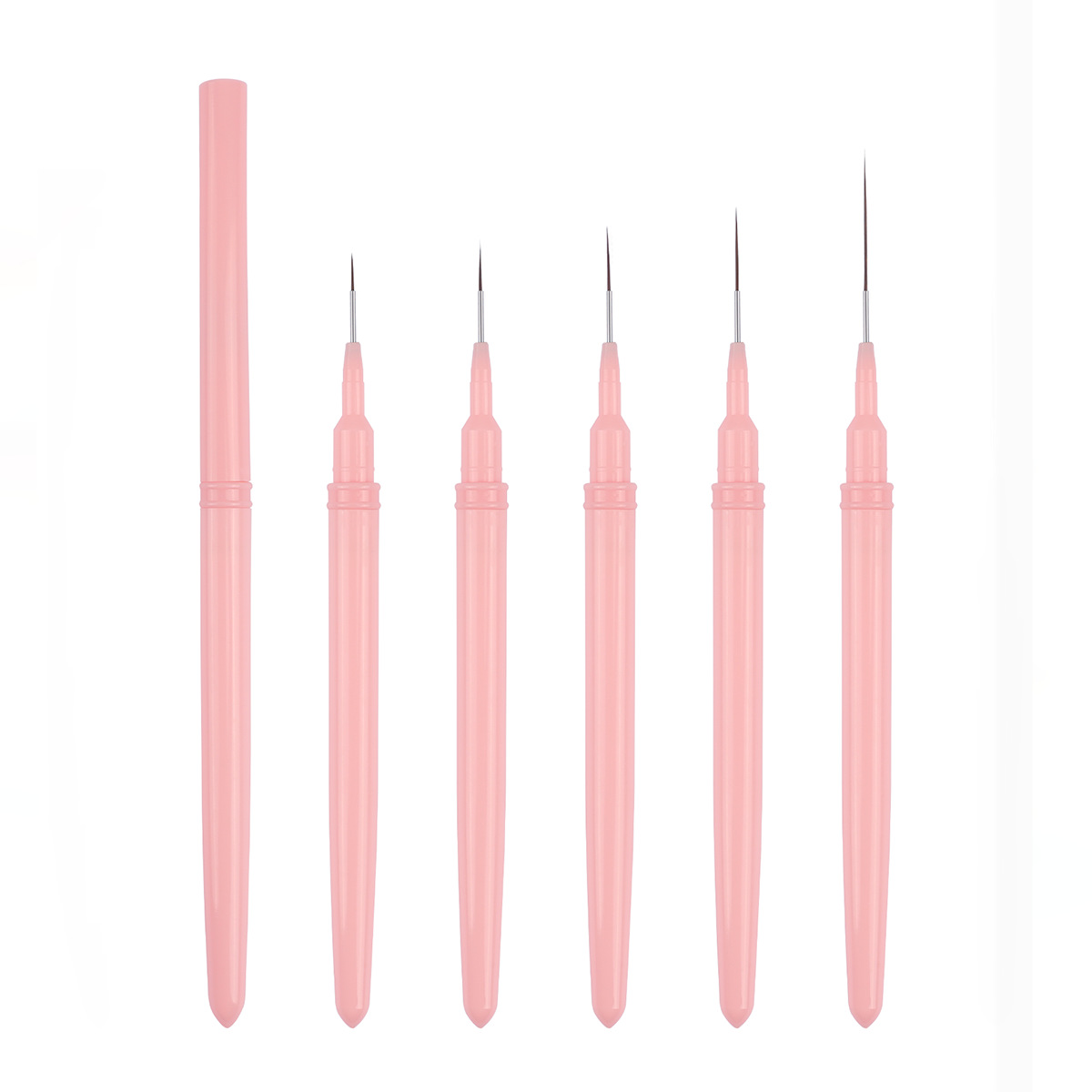 Bolígrafo de uñas transfronterizo, varilla de metal, traje rosa, hilo de dibujo extremadamente fino, tallado y pintura, fábrica de herramientas de uñas profesionales al por mayor