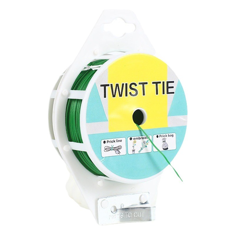 Comercio exterior ampolla horticultura amarrada cuerda de amarre hebilla de planta amarrada cuerda de amarre de conexión de jardín recubierta de alambre de hierro accesorios de amarre