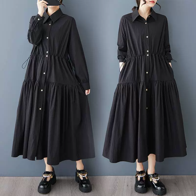 Реальный весенний стиль новый темперамент, нишевые дикие тонкие рубашки юбка модная длинная талия