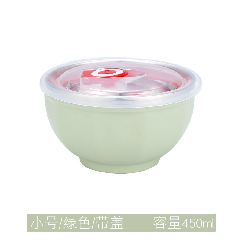 304 tazón de arroz de acero inoxidable de gran capacidad tazón de arroz kindergarten fábrica de aislamiento térmico tazón resistente a la caída de alto valor de color Estilo nórdico tazón