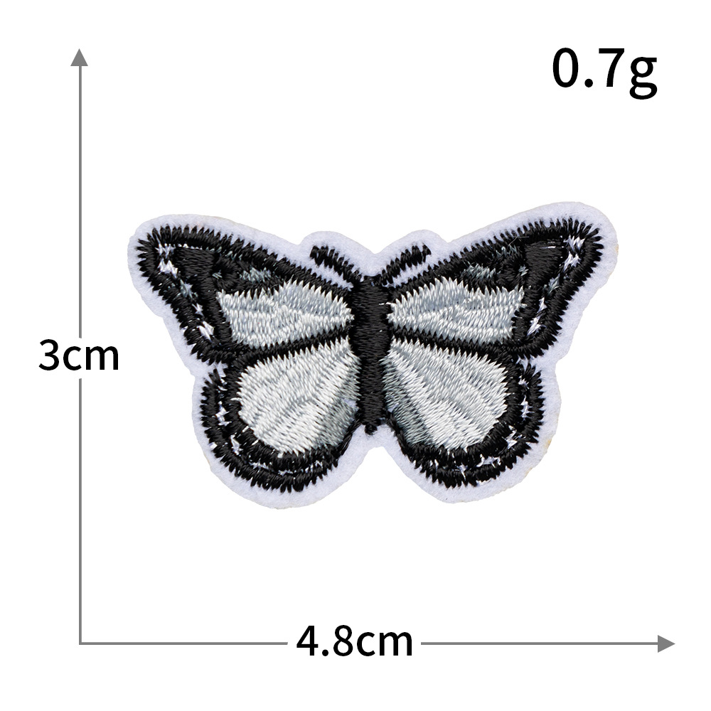 Bordado por computadora de tamaño pequeño, abeja, mariposa, pez, velero, bordado, pegatinas de tela, ropa sin costura, parches rotos, accesorios de ropa