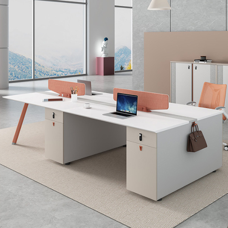 Mesa sencilla para personal de 4 personas, mueble lateral, estación de trabajo financiera, tarjetero de partición de pantalla para 6 personas, escritorio para 1 persona, 2024
