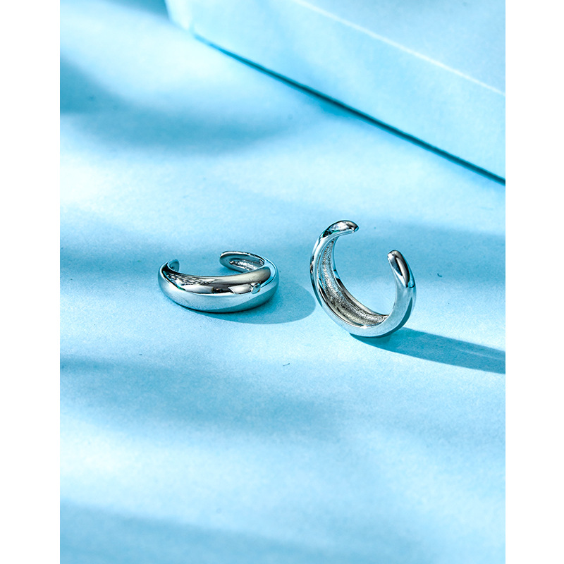 S925 plata esterlina en forma de C clip de oreja sin OREJA DE LAS MUJERES clip de hueso de oreja diseño simple pequeño temperamento de alto grado pendientes