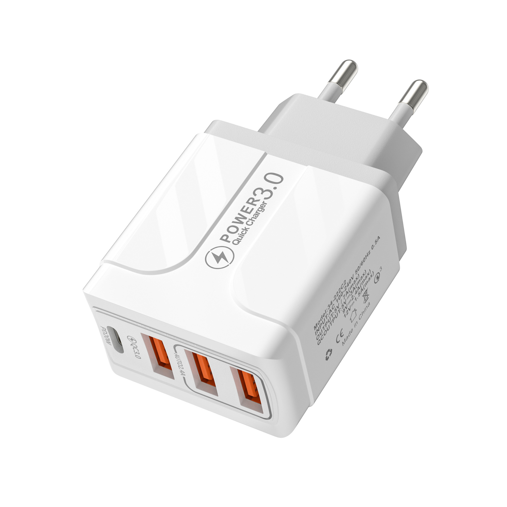 Big Butterfly 3Usb+Pd Multi-Port Charger 12W Mobile Phone Power Adapter Multi-Port Type-C Wall Charger