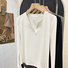 实拍新款秋冬长袖T恤女正肩修身打底衫2025新款bm风内搭打底上衣