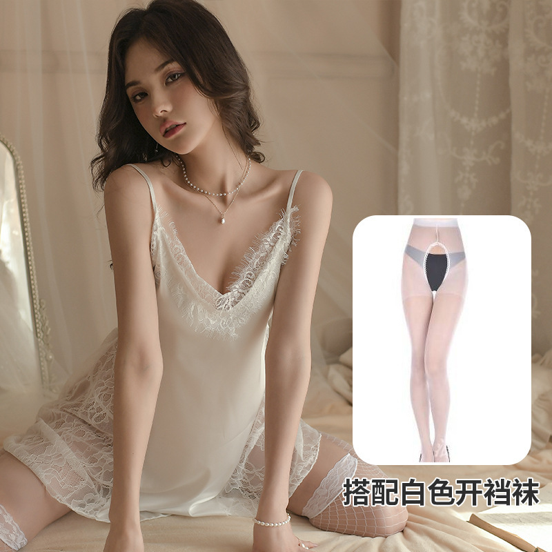 Nueva lencería sexy camisón de encaje seductora pijamas emocionales las mujeres habitación privada malla dormir vestido traje generación pelo