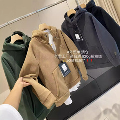 IN BLUE対外貿易工場注文! 重量ポンド620g! 基礎両面のフリースと帽子のカップルのコート