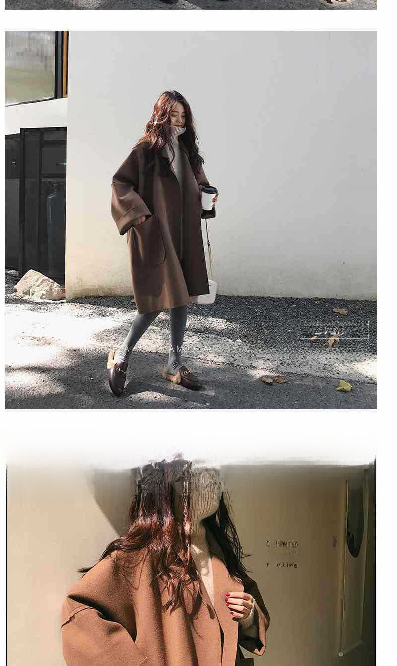 2021 Neue Herbst- und Winterjacke für Damen aus Wollstoff, Studentin im koreanischen Stil, mittellang, große Größe, lockerer Umhang, Hepburn-Mode_voghion.com