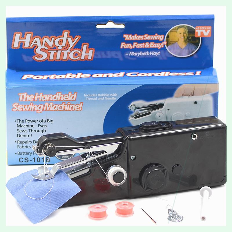 Máquina de coser portátil de mano negra ☆