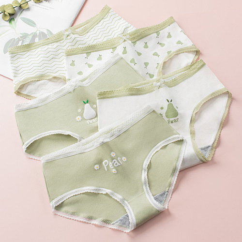 New Sydney lace girls' underwear, breathable cotton crotch comfortable mid-waist girls' briefs wholesale