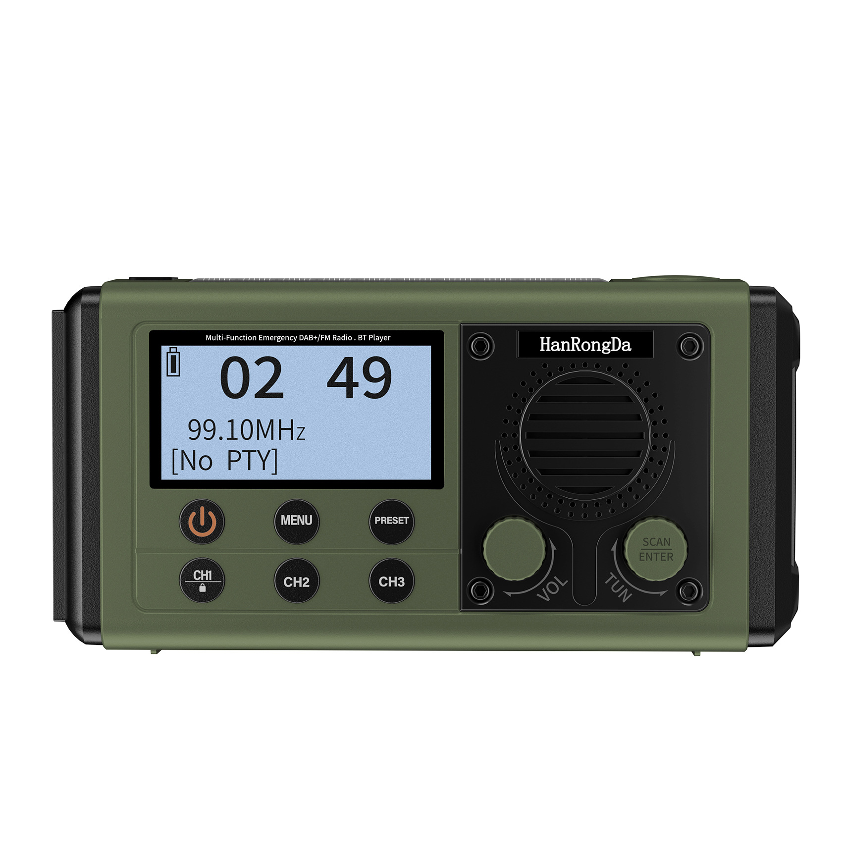 Exportación transfronteriza Radio DAB multifunción de gran capacidad carga manual energía solar energía iluminación de emergencia Bluetooth