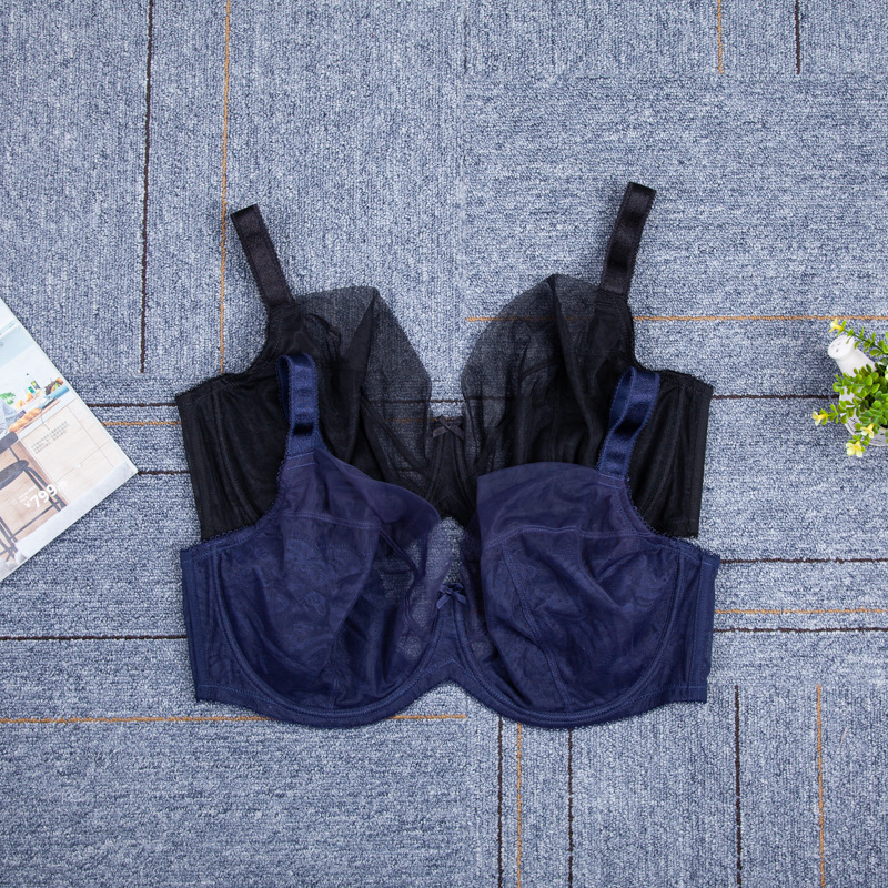 Special size 70-90efghijklmnz large cup with steel ring ultra-thin semi-transparent bra sexy lace underwear