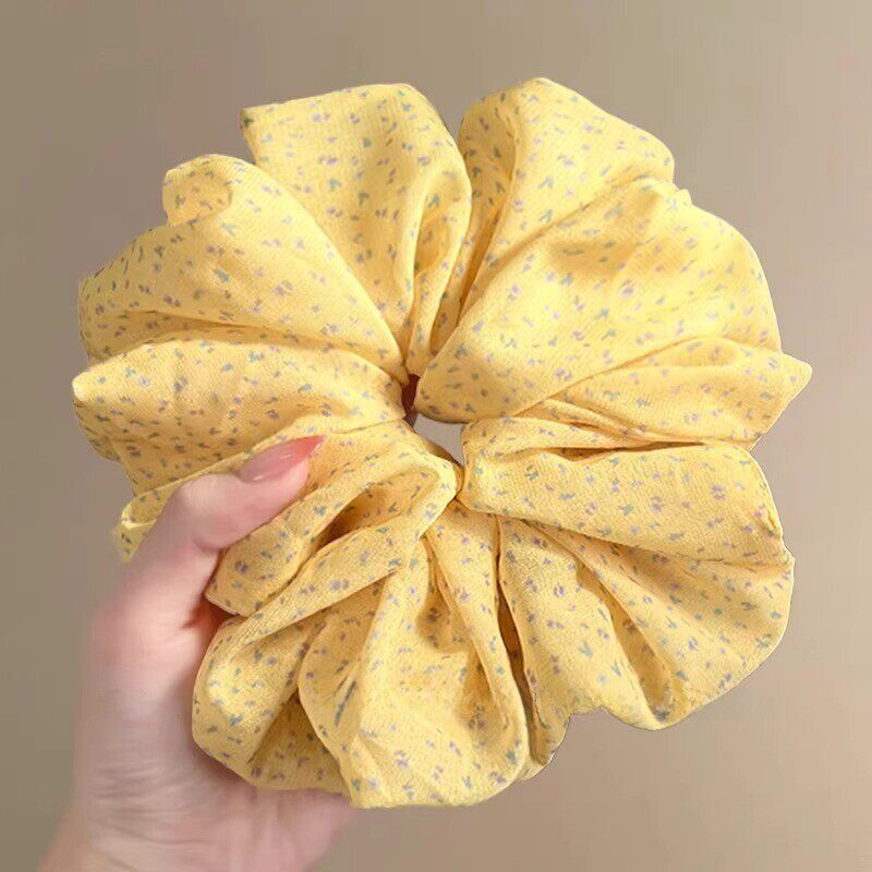 2026 nuevo estilo coreano super grande anillo de pelo intestino grande niñas de alto nivel de sensación de cabello de flores cuerdas de cabello de cordón de goma adornos para el cabello