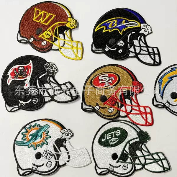 Directly supplied by the manufacturer, cross-border best-selling embroidered patches for NFL football teams, suitable for team apparel, shoes, hats, and bags
