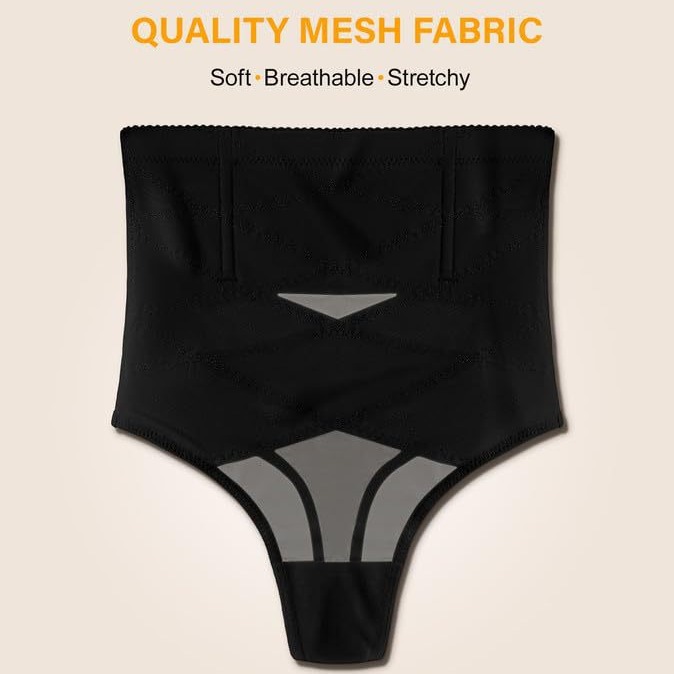 Pantalón Moldeador Calado de Cintura Alta de Encaje y Nylon Transpirable Control de Abdomen