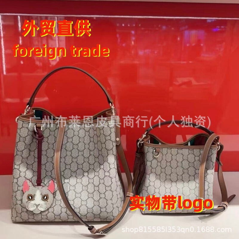 Direct Supply Cross-Border Gujia Gg Emblem Handbag Bucket Bag Double g Ophidia Mini Tote Crossbody Women's Bag Direct Supply Cross-Border Gujia Gg Emblem Handbag Bucket Bag Double g Ophidia Mini Tote Crossbody Women's Bag