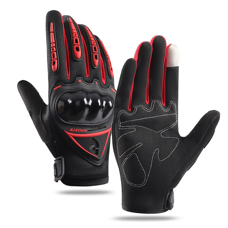 Guantes de ciclismo motocicleta dedo completo protector deportes al aire libre transpirable antideslizante pantalla táctil resistente al desgaste guantes de fitness que absorben los golpes