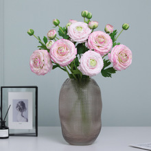 单枝3头凯瑟琳露莲仿真花 美欧式绢花高档家居酒店装饰露莲假花