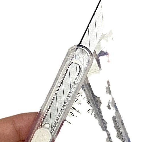 Ins minimalist transparent milk white craft knife unboxing, unpacking, portable stationery paper cutting knife pencil sharpener stationery knife
