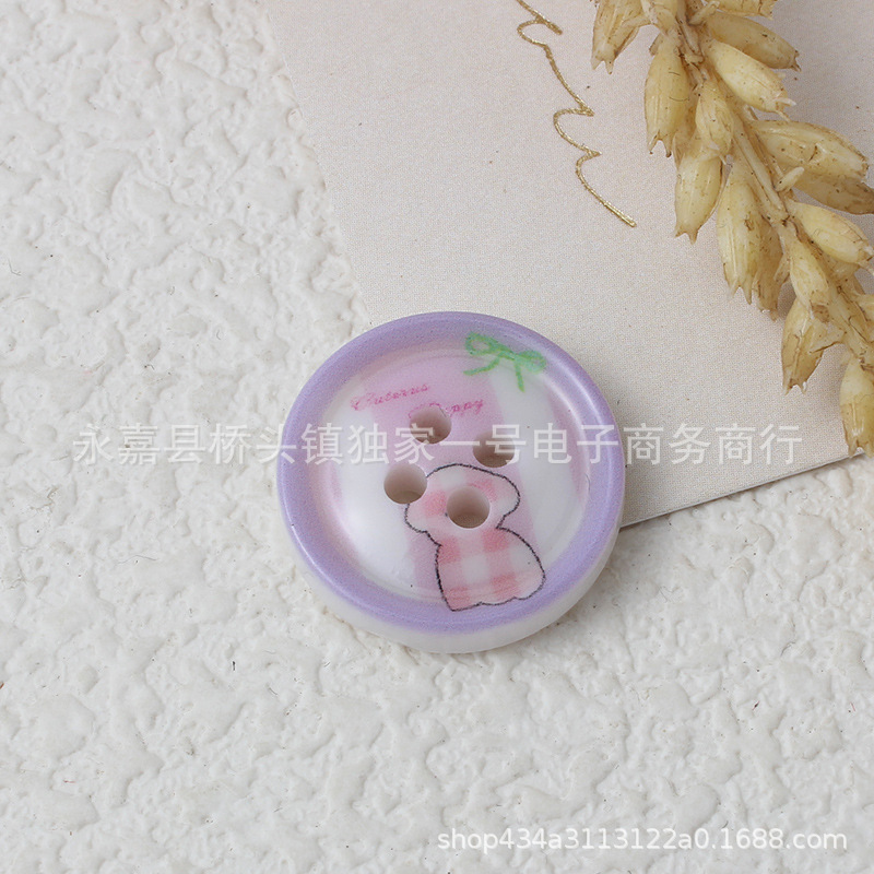 新しいプラスチックラウンド薄型エッジカラー印刷ボタン子供服と女性の多用途装飾ボタン DIY アクセサリー|undefined
