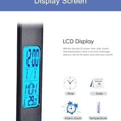 Electricity Storage Foldable Alarm Clock with Time Display, Learning and Reading, Business Office Gift, Eye-Care Desk Lamp