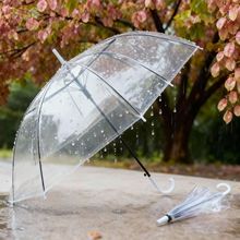 透明雨伞长柄透明伞一次性雨伞批货简约透明伞儿童雨伞广告伞LOGO