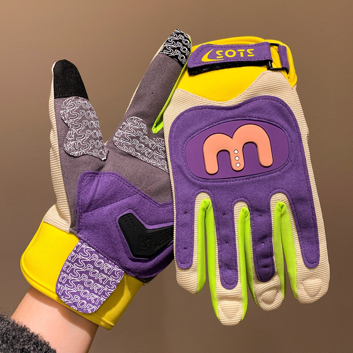 Guantes de ciclismo para hombres y mujeres motocicleta al aire libre motocicleta antideslizante jinete amortiguador macarón guantes de locomotora
