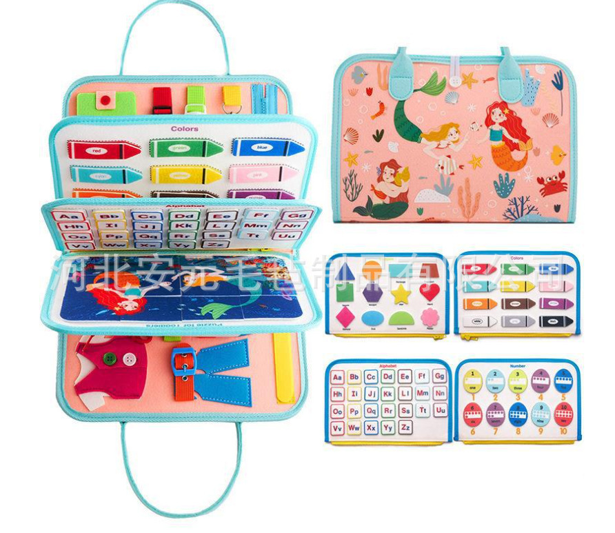 Nuevo cartón de estudio de fieltro transfronterizo de venta caliente para bebés bolsas escolares de fieltro ocupadas para niños
