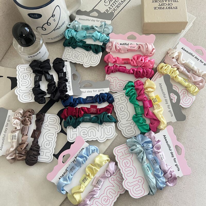 新款彩色组合小肠发圈简约高级感百搭头饰高少女弹力马尾头绳发饰|undefined