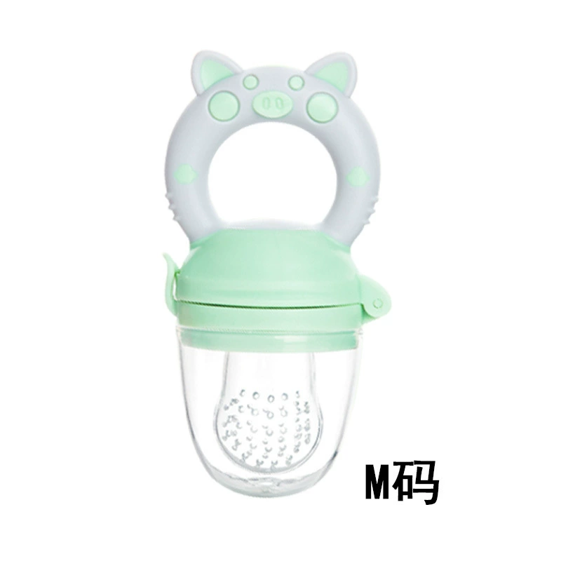 Silicone Teether Pacifier — Fruit & Vegetable Chewy Feeder, Soft Silicone, Sizes S/M/L