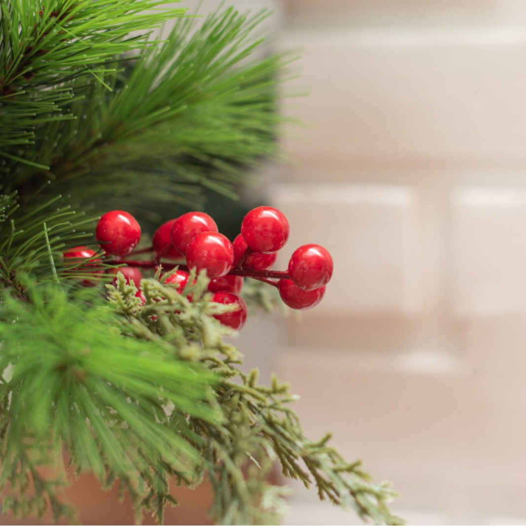 Año Nuevo fruta roja simulación de bayas rojas accesorios de árbol de Navidad flor seca bonsai accesorios de bayas rojas al por mayor