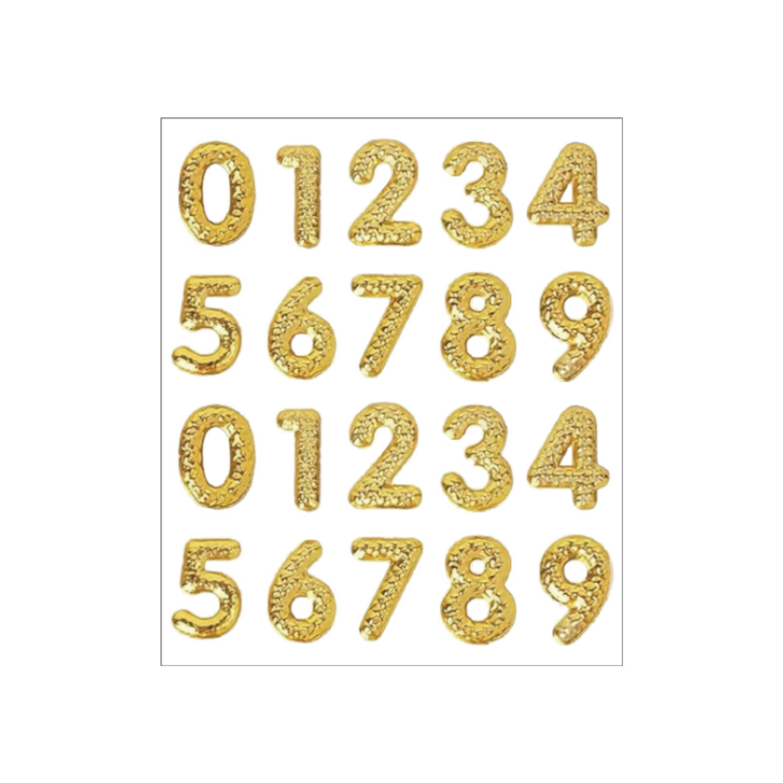金色立体数字贴01（两张）