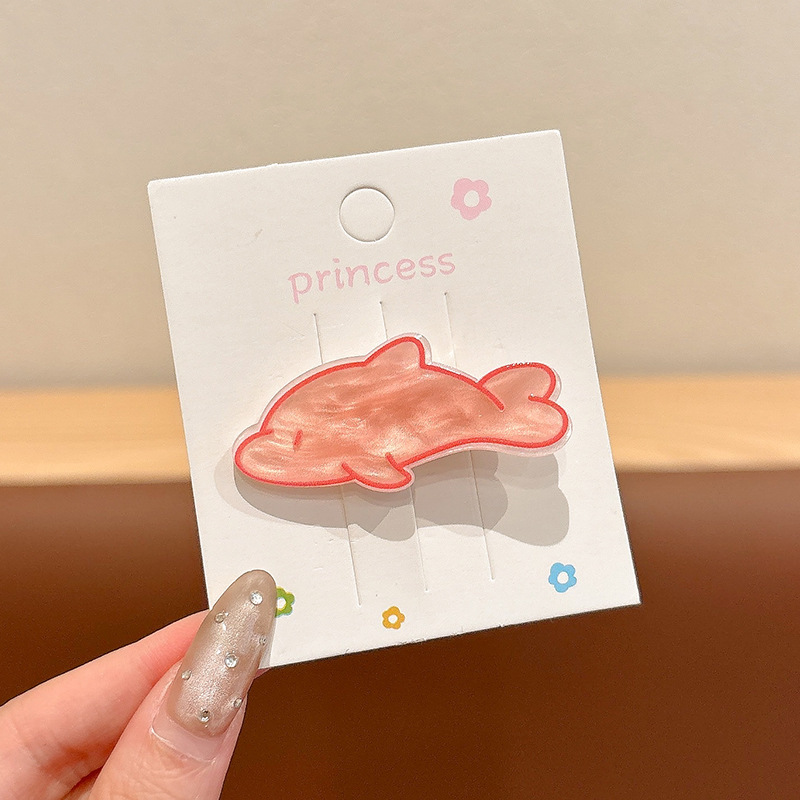 新しいかわいいガーリーハート熱帯魚ヘアピンアセテートアクリルカモノハシクリップ前髪ヘアサイドクリップイン帽子|undefined