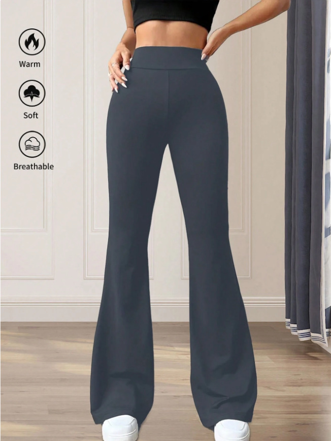 High-Waisted Yoga Pants For Women – Stretchy Flared Leggings, Seamless Workout & Lounge Pants (Black/Grey/Caramel)​_ecoleips.com