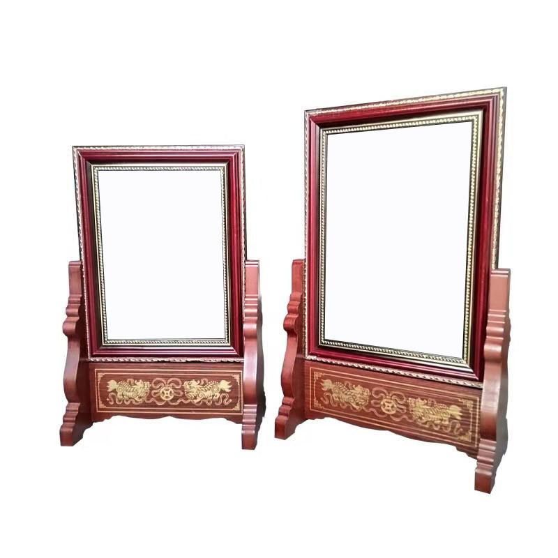 All-Wooden Portrait Porcelain Photo Base Photo Frame Piece 6/7/8/10/12/ 16inch Large Size for Worship